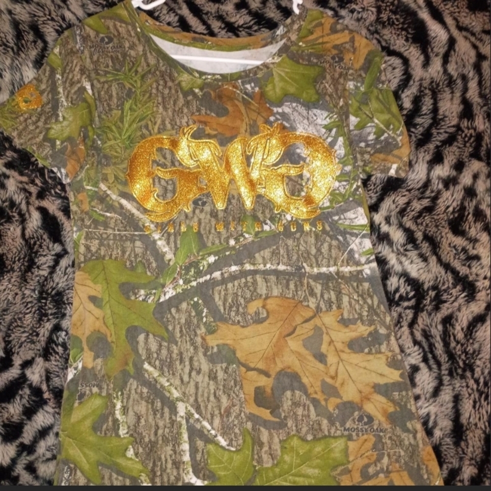 Kids Camouflage T-Shirt with Gold Logo